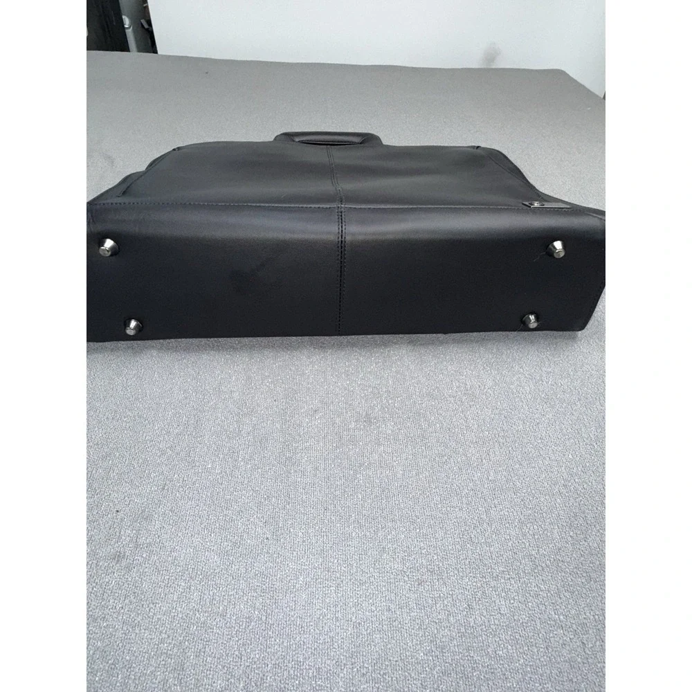 Dell Black Leather Padded Laptop Briefcase Bag for 15 in Laptop
